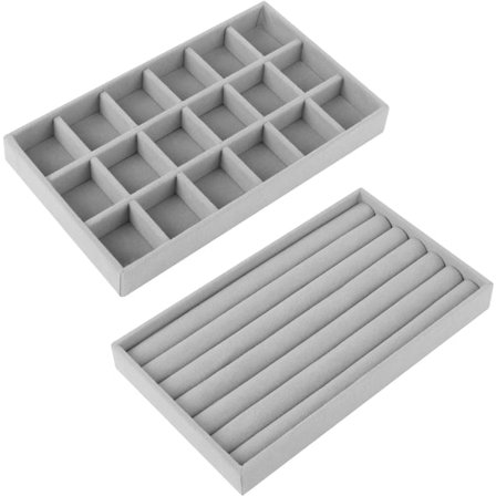 2 koru lokero järjestäjää, pinottava korujen säilytyslaatikko