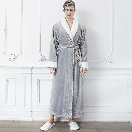 Kvinnor Män Vinter Plus Size Flanellrock Extra lång Huva Varm Morgonrock Lovers Tjock Kimono Badrock Man Morgonrock Robes