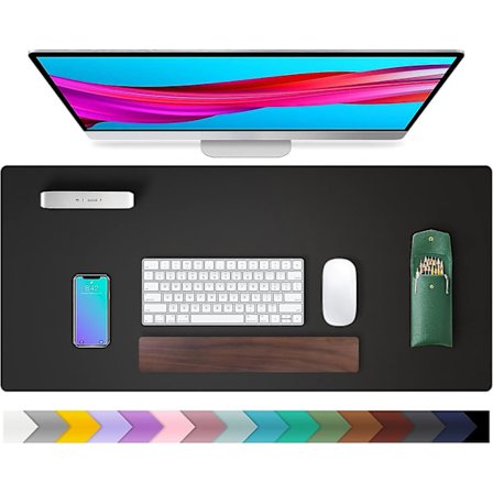 Skrivebordsunderlag, Pu Læder Skrivebordsunderlag, Musemåtte, Skridsikkert Skrivebordsunderlag, Vandtæt Skrivebordsunderlag Til Kontor Og Hjem (80cm X