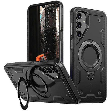 Samsung Galaxy A16 4G/5G -puhelin kotelo, yhteensopiva MagSafe sotilaallisen suojan PC+TPU jalustan kanssa
