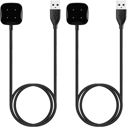 【PP】2 kpl laturia, yhteensopiva Fitbit Sense/Fitbit Sense 2, Fitbit Versa 3 / Fitbit Versa 4 kanssa, korvaava latauskaapeli