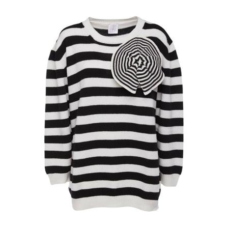 Stella Jean Hurdish striped sweater with detail Sort, Dame, Størrelse: 2XS