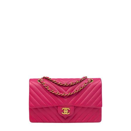 Chanel Vintage Pre-owned Tas Timeles Chevron Medium , Roze , Dames , Maat: ONE Size Vintage Tassen