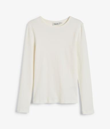 Kappahl | Ribbad långärmad topp | Offwhite