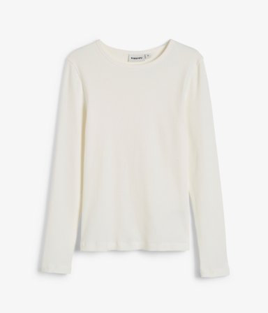 Kappahl | Ribbad långärmad topp | Offwhite