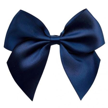 Självhäftande Satinrosetter Mörkblå Navy 10cm - 6-pack Blå