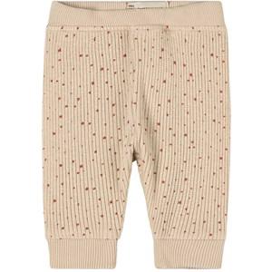 Piupiuchick Printed Ribbed Baby Leggings Ecru 6 Months - Bottoms - 6 months - Beige