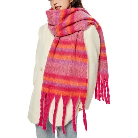 Stor Tjock Rutig Halsduk Färgad Överdimensionerad Halsduk Mjuk Stor Tjock Vintervarm Pläd Kvinnor