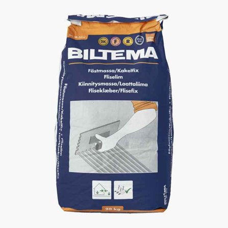 Biltema - Fliselim 20kg for Vegger og Gulv, Innendørs og Utendørs, Sementbasert med God Vedheft og Fleksibilitet