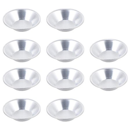 10 stk egg tart former, pai former, non-stick egg tart bakeplater, geléformer (7.5X7.5CM, sølv)