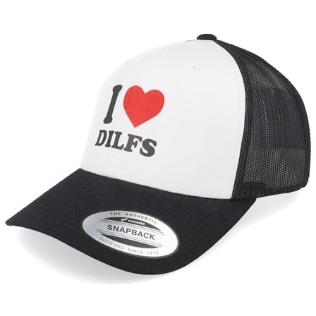 Iconic - I Love Dilfs Logo Black/White Trucker Trucker Black Cap - @ Hatstore