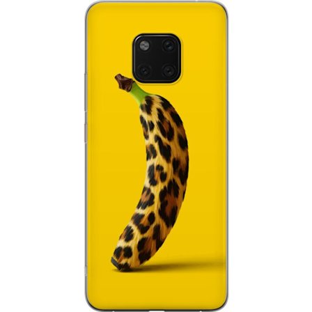 Kompatibel Mobilcover til Huawei Huawei Mate 20 Pro Banan med leopardmønster mod gul baggrund i en kreativ og legende design