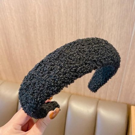 Ihana leveä panta teddykankaasta, ruskea beige musta villa Black Black