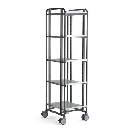 Shelf trolley ANGLE, 5 shelves, 477x638x1850 mm