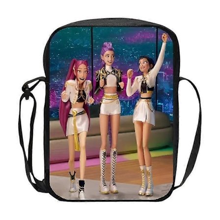 1 kpl Y2K-tyttöjen olkalaukku Kpop Demon Hunters -naisten crossbody-laukku sarjakuvaprintillä söpö syntymäpäivälahja