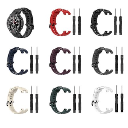 For Amazfit T Rex Pro Rem, Åndbar Rem, Svedafvisende, Anti-ridse Rem, Hvid