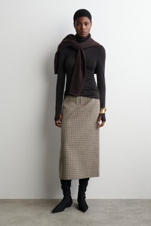 COS Merino Wool High-Neck Top in Brown - Women