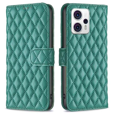 SKALO Motorola Moto G53 5G BINFEN COLOR Quiltat Plånbok - Grön Grön