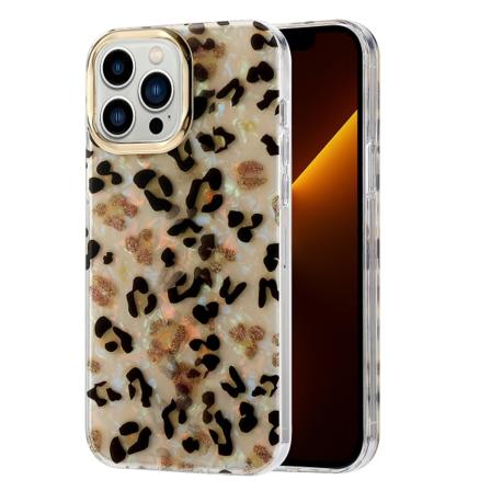 For iPhone 13 Pro deksel galvanisering linse ramme PC+TPU IMD telefondeksel Y4 Glitter Leopard
