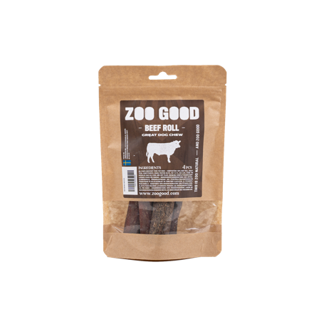 ZOO GOOD - Okserulle, 4-pakning - Hund - Hundegodbiter & tyggebein - Tyggeruller & tyggepinner - ZOO.no