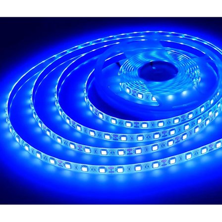 Blå LED-strip, 5m/16,4ft 12V SMD5050 300LED'er IP65 Vandtæt Klippelig Fleksibel LED-tape til Køkken Bar Skab Spejl Dekoration (Ingen Strømforsyning)