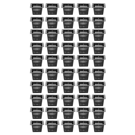 50st Square Hydroponics Net Pot Soilless Odling Blomväxt Växande Korg Svart