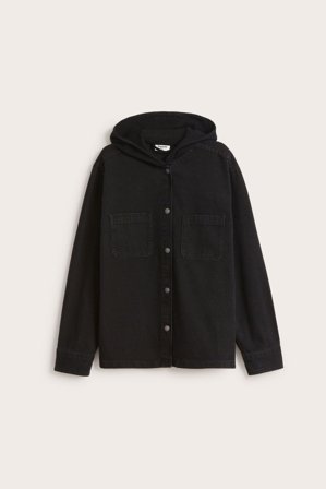Kappahl | Jeansskjorta med huva | Svart