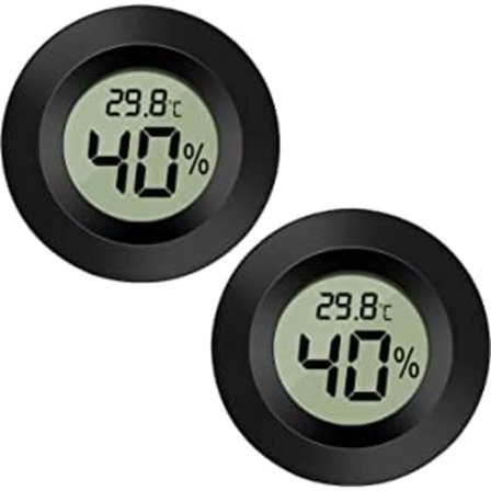 2-pakks hygrometer termometer digital LCD-skjerm utendørs fuktighet