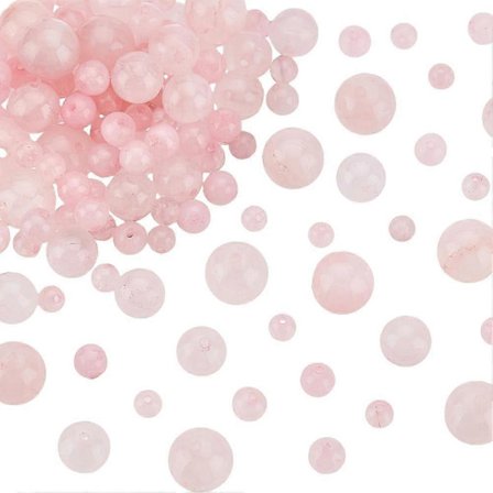 238~242 stk. Naturlige Rose Quartz Perler Rosa Krystallperle 4mm 6mm 8mm 10mm Natur Jasper Perler Runde Løse Energisteiner for Armbånd Halskjede 