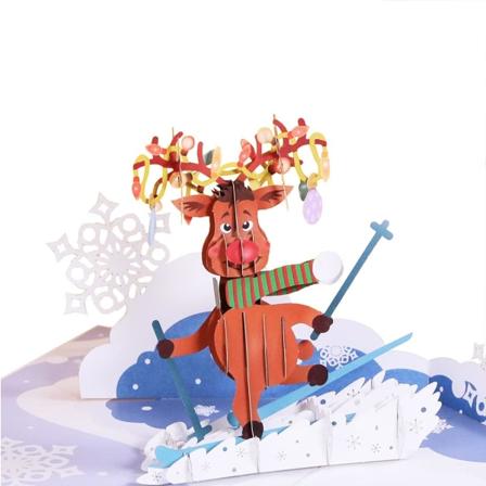 3D Pop Up Julkort, Tomte Gnome, Handgjort Popup Gratulationskort