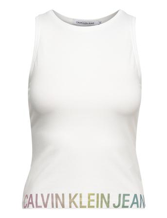 Degrade Logo Hem Sporty Tank White Calvin Klein Jeans