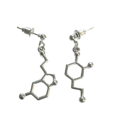 Earrings - Dopamine - Serotonin - Pin - Asymmetrical