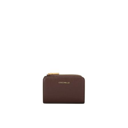 Coccinelle, Metallic Textured Wallet Brązowy, Kobieta, Rozmiar: ONE Size