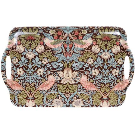 Spode Strawberry Thief Brun Bricka Stor | Dukning & Servering > Brickor & Underlägg > Serveringsbricka | Bagaren och Kocken