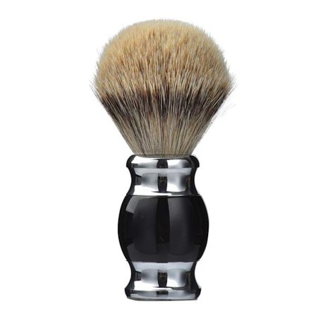 100% Silvertip Badger Hair Shaving Brush, Håndlaget Shaving Brush med Fine Resin Håndtak og Rustfritt Stål Base