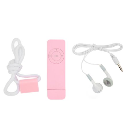 MP3-spiller Lossless Audio Support 64GB Mini musikkspiller for studenter Løping Reise Rosa
