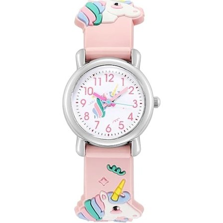 Barne-ur Jente-ur Enhjørning Barne-kvartsur Søt Tegneserie-leketøy Analogt Silikonbånd Armbåndsur