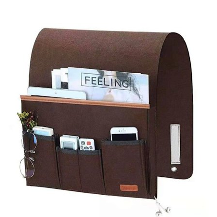 Sohvankäsinojan järjestäjä, sohvan järjestäjä sängyn laukku ripustamiseen, huopa ripustusjärjestäjälaukku 5 taskulla sohvalle, tuolille, sängylle, 