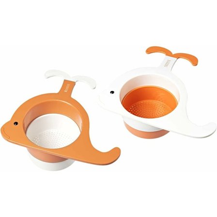 2 stk. multifunktionel vaskesil i hvalform til køkkenafløb