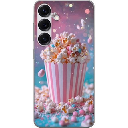 Kompatibelt Mobilskal till Samsung Samsung Galaxy S25 Popcorn-hink retro bio snacks rolig figur