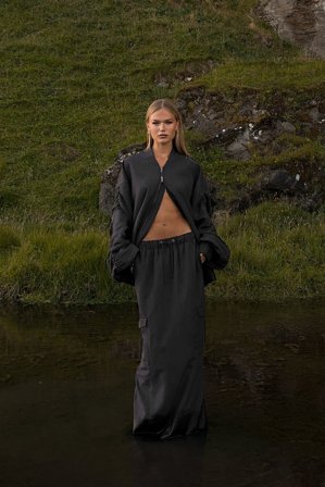 Picked by Hanna Schönberg Jupe longue avec poches - Jupes longues - Gris - EU 36