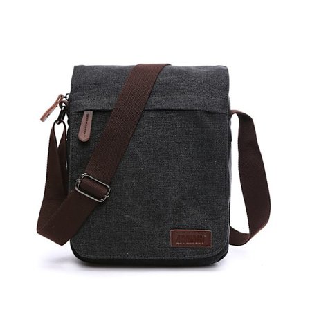 Skuldertaske til mænd, crossbody taske i kanvas, 13,3 tommer laptop taske,
