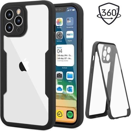Full protection case - PROSHOP - for iPhone 12 Pro Max - TPU - 360° - Matt svart
