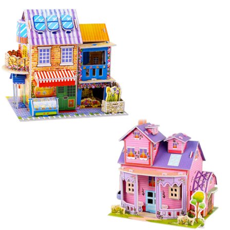 2 stk puslespill DIY leker for barn 3D puslespill st