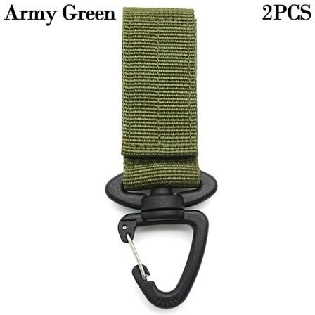 2stk Webbing Hængende Spænde Nøglering ARMY GREEN 2STK