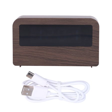 Puinen kello, monitoiminen digitaalinen yövalo, ympäristöystävällinen muotoilu, puun syy