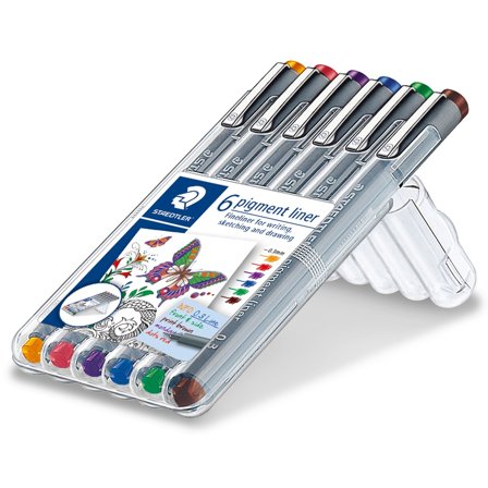 Staedtler Pigment Liner Color 0.3 mm 6-set