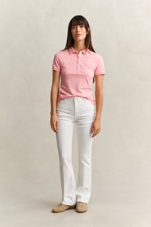 GANT Damen Monogram Jeans mit ausgestelltem Bein (27) Weiß