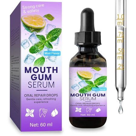 Gum Restore Drops, Gummi Reparation til Tilbagetrækkende Gummer & Plakfjernelse, Avanceret Gendannelsesformel, Bekæmp Dårlig Ånde & Fremme 