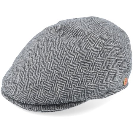 Mayser - Gris flatcap Gorra - Sidney Plus Premium Grey Earflap Flatcap @ Hatstore